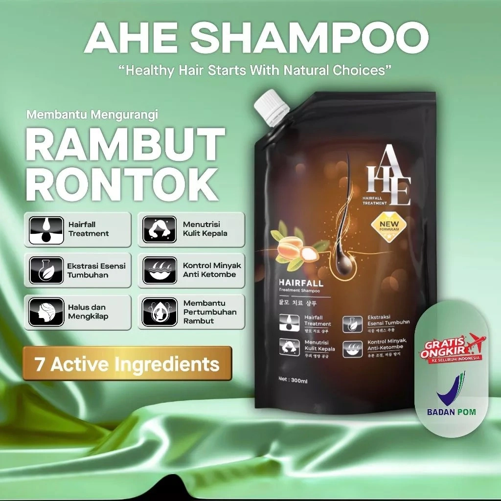 [ BPOM ] AHE Hair Fall Treatment Shampoo Refill 300 ML | Shampoo Rambut Rontok Dan Anti Ketombe