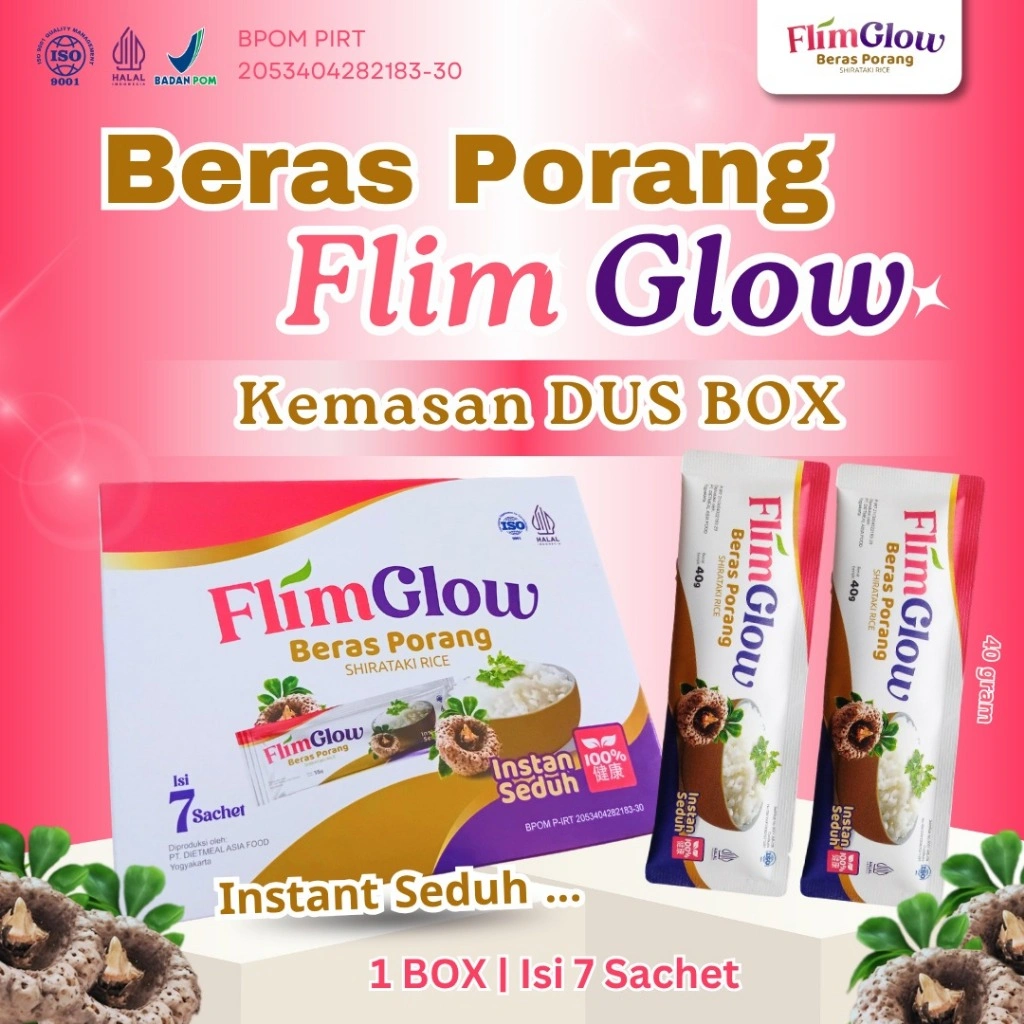 FlimGLow Beras Porang Kemasan Dus Box Isi 7 Sachet