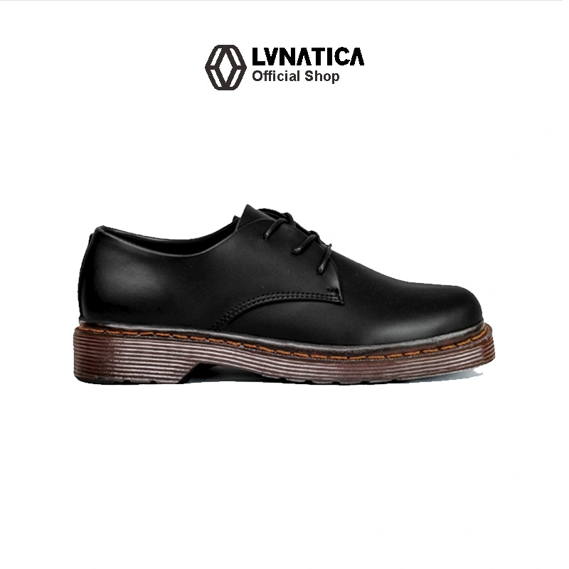 LVNATICA - Grealish Black Gum 39-44 Sepatu Pantofel Pria Casual Vintage Derby Kerja Formal Kantor Kondangan