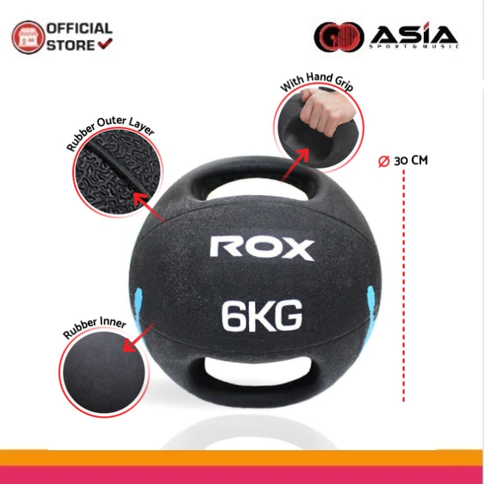 Medicine Ball Rox RMB-103 6kg With Handle I Bola Fitness I Bola Gym