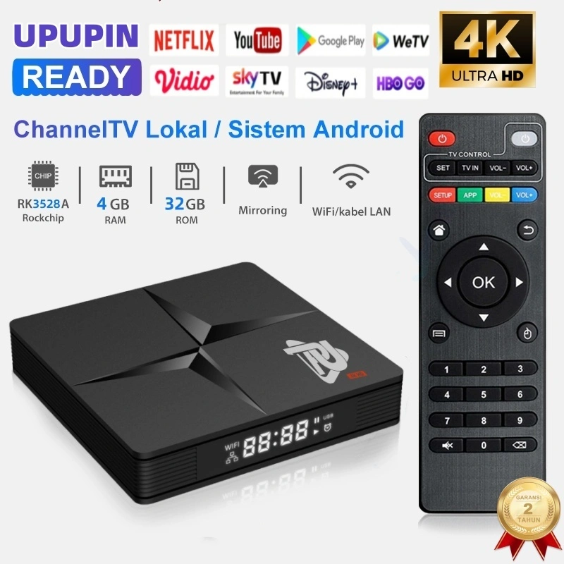 UPUPIN Android Tv Box Android 13 OS Ram 2gb 4gb Rom 16gb 32gb Wifi 5G/2.4G Smart Tv Box 4K Ultra HD Unlock Tv Box Android FULL CHANNEL TV & Film