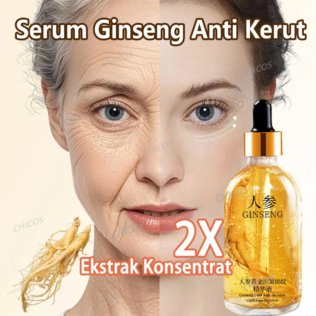 [COD&100% ASLI]CHICOS Esensi anti kerut ginseng Ginseng serum wajah Ginseng gold polypeptide essence Esensi anti penuaan polipeptida Ginseng 100ML