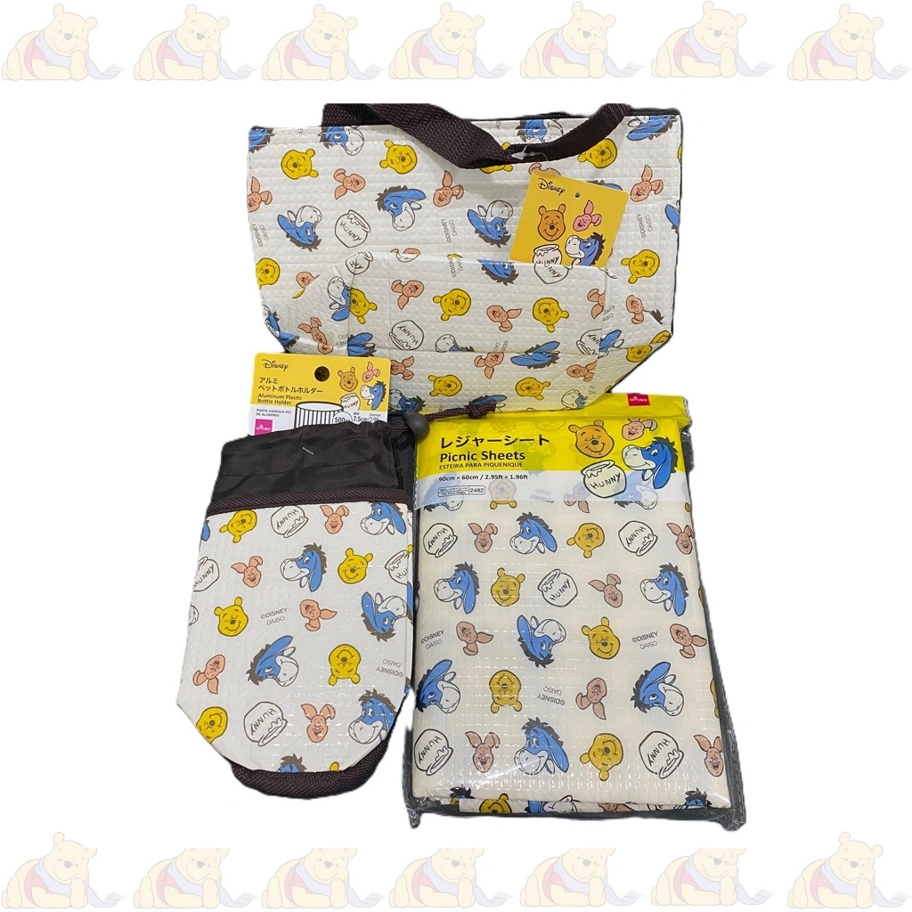 Winnie The Pooh Disney Jepang Tas Bekal Thermal Bottle Water Lunch Bag Alas Tikar Piknik Picnic Mat