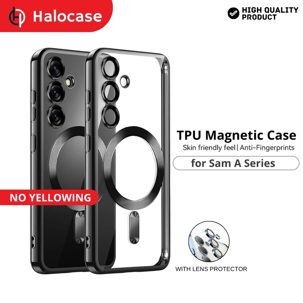 TPU Magnetic case for Sam A15 A25 A35 A55 A14 A24 A34 A54 A16 A26 A36 A56 A07 A17 Soft TPU Magnetic Case with Lens Protector
