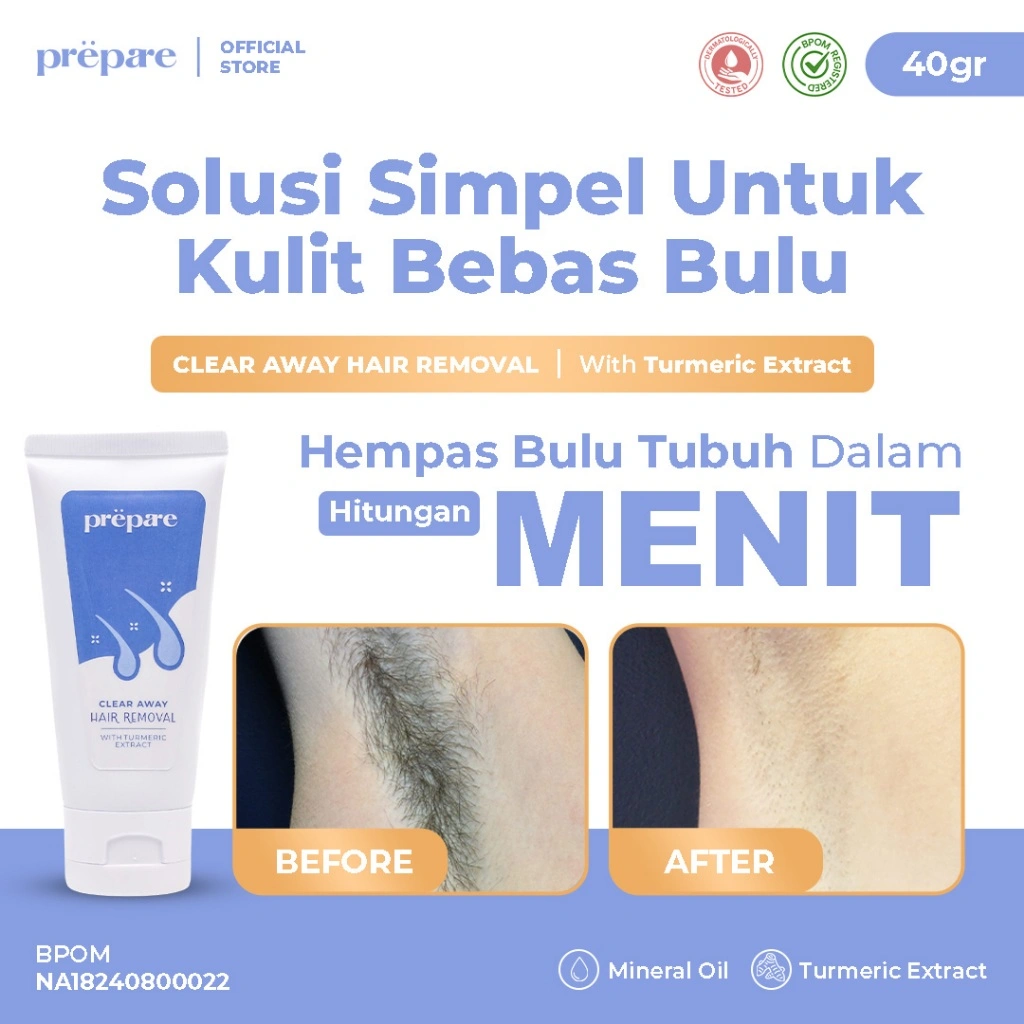 Prepare - Hair Removal Cream Penghilang Bulu Ketiak Pembersih Bulu Ketiak Krim Penghilang Bulu
