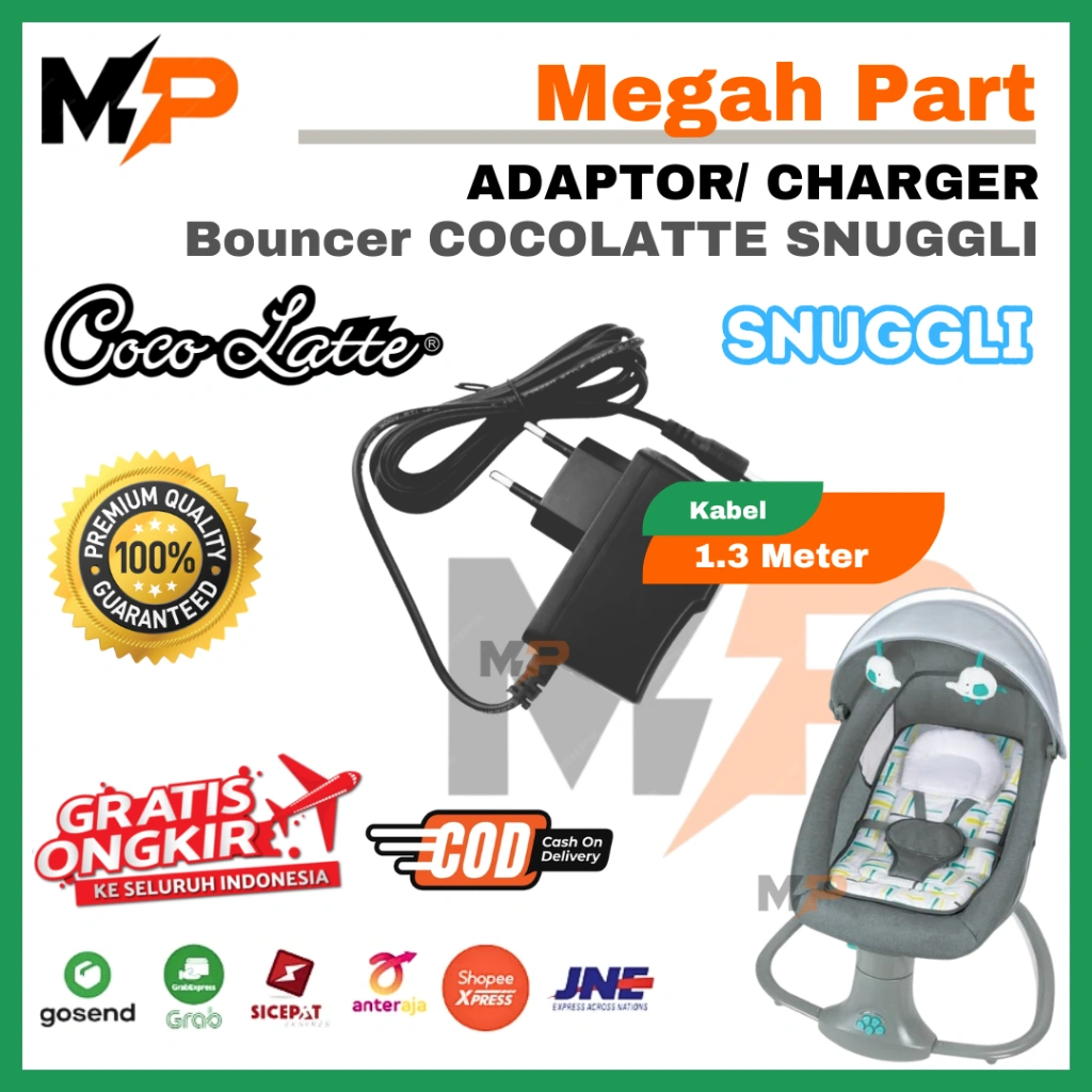 ADAPTOR AYUNAN LISTRIK BAYI COCOLATTE SNUGGLI - KABEL 1.3 Meter - BAGUS | ADAPTOR SWINGER BAYI COCOLATTE SNUGGLI | ADAPTOR BOUNCER BAYI COCOLATTE SNUGGLI | CHARGER AYUNAN BAYI COCO LATTE SNUGGLI | CHARGER AYUNAN COCOLATTE SNUGGLI | ADAPTOR AYUNAN BAYI COC