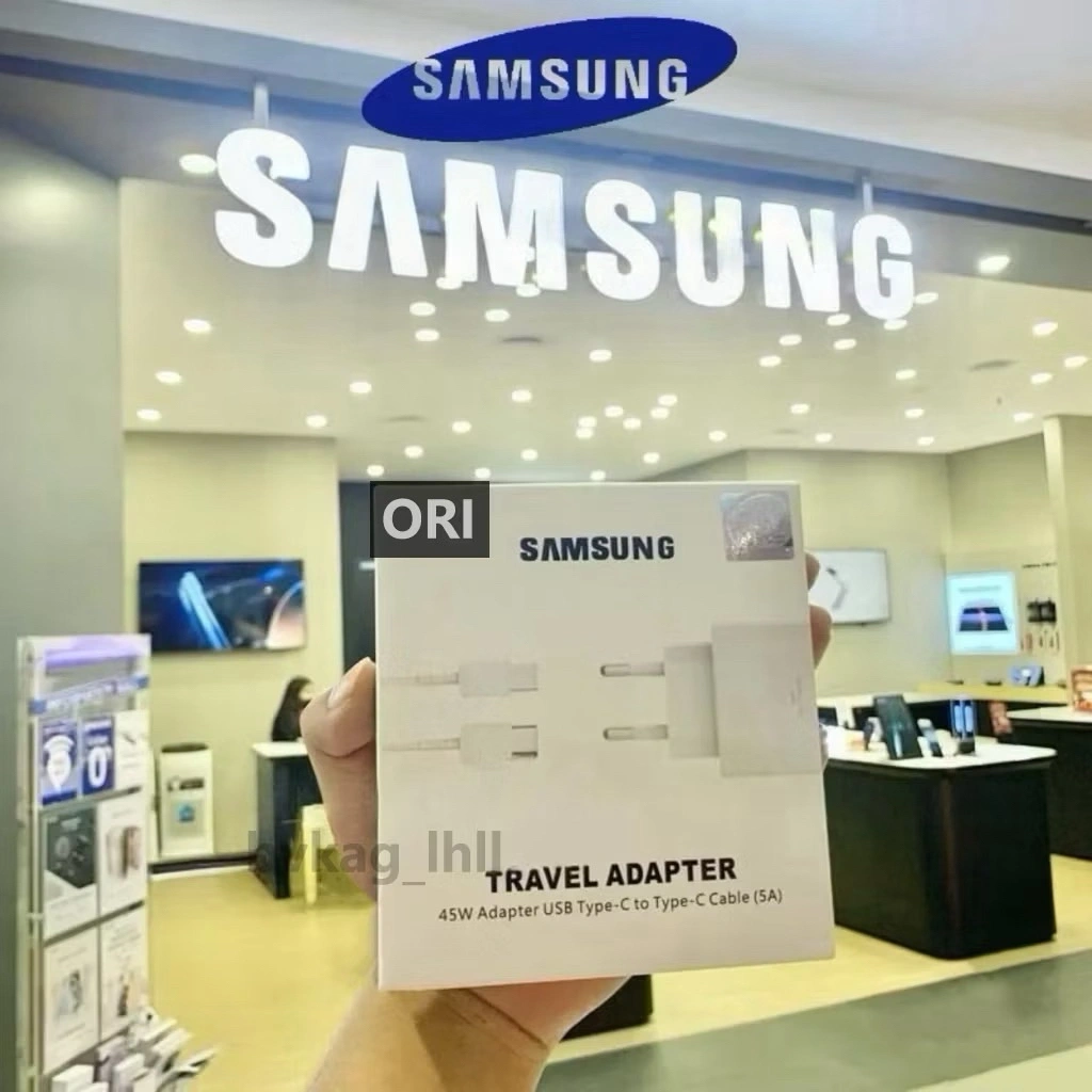 CHARGER SAMSUNG 45WAT USB C TO C SUPER FAST CHARGING HITAM PUTIH ORIGINAL 100%