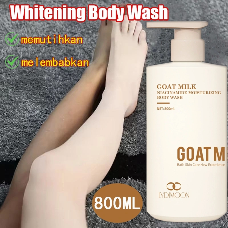 [BPOM]Sabun Mandi Pemutih Susu Kambing Sabun pemutih Pemutih badan permanen shower gel Whitening body wash 800ml goat milk Niacinamide lembut body wash memutihkan