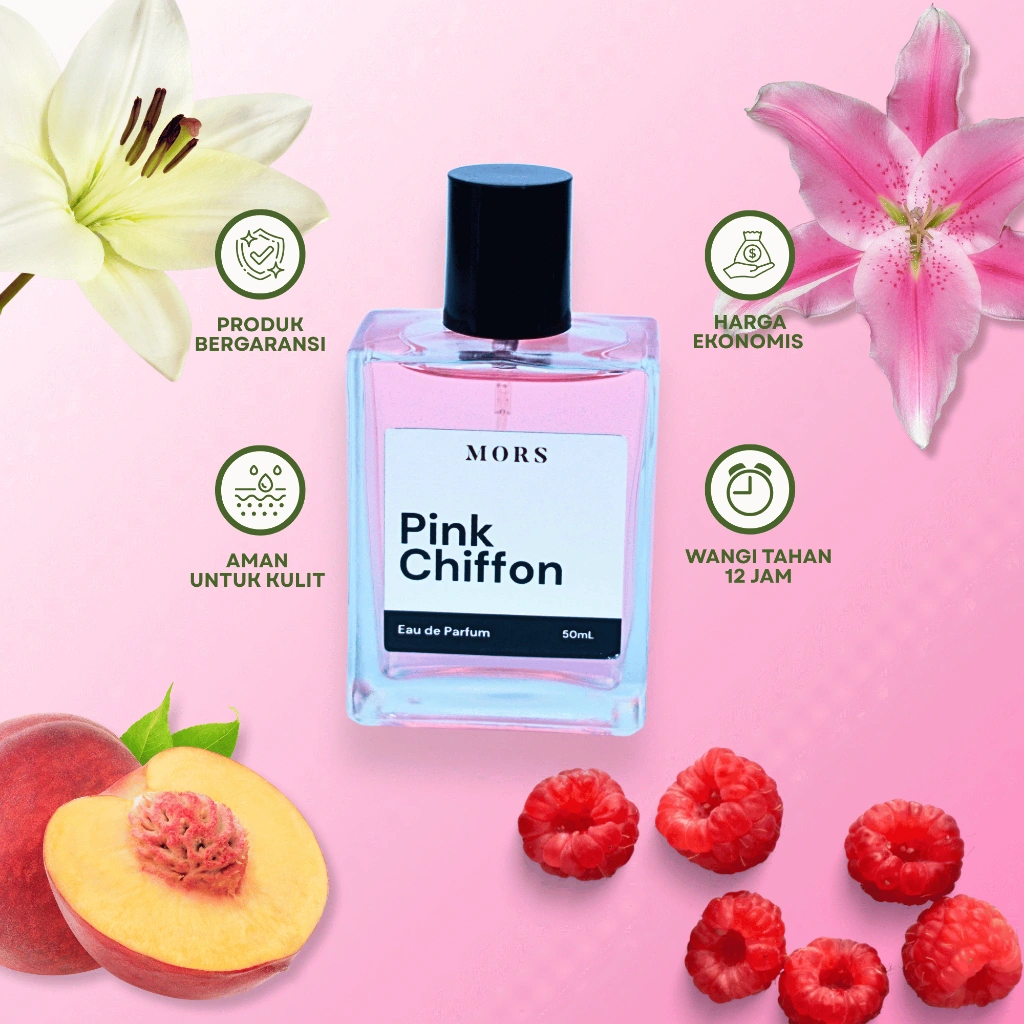 MORS – Pink Chiffon Parfum Wanita EDP Premium 30ml 50ml | Wangi Manis Lembut Tahan Lama 12 Jam