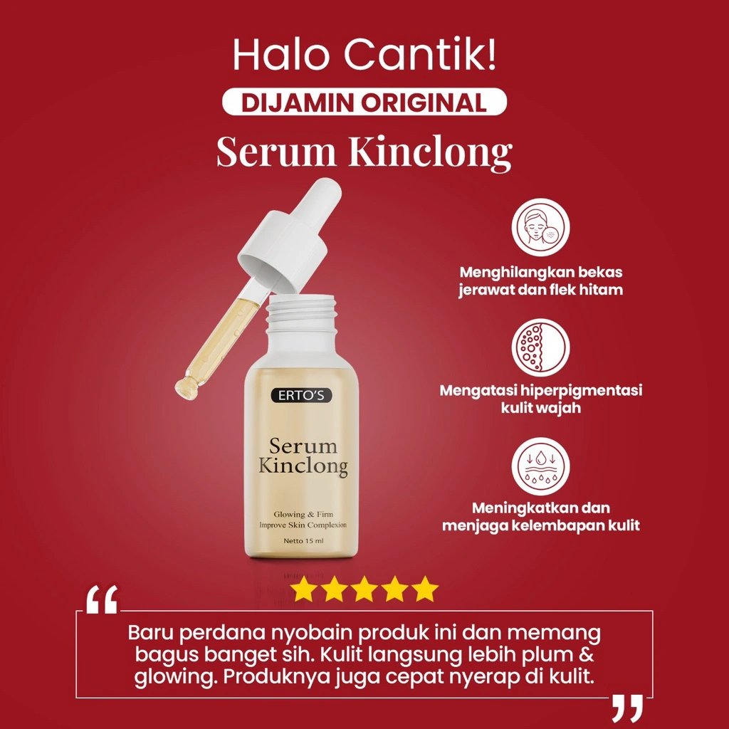 Ertos Serum Kinclong Ertos/Anti Aging/Glowing/Brightening/Whitening/Untuk Kulit Normal