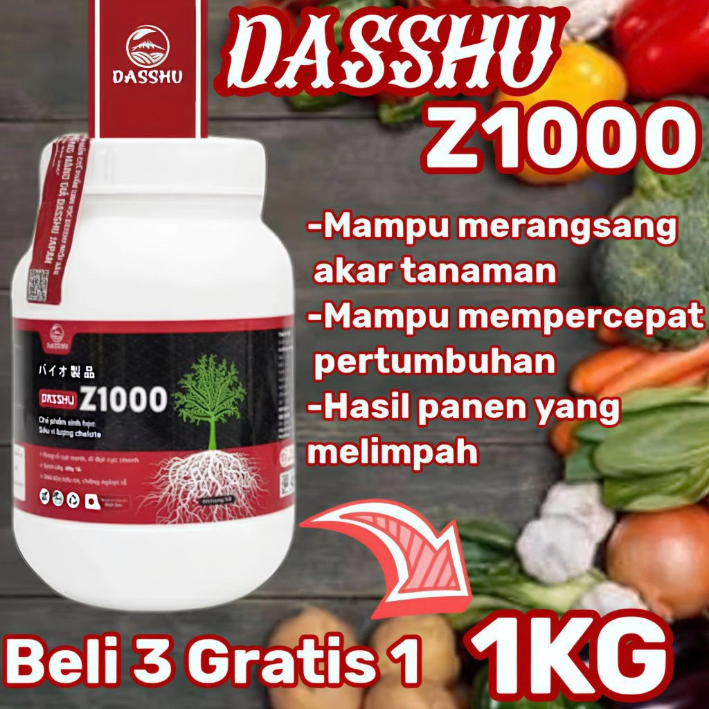 (1KG) PUPUK DASSHU Z1000 IMPORT - STIMULUS PERTUMBUHAN AKAR BELI 3 GRATIS 1