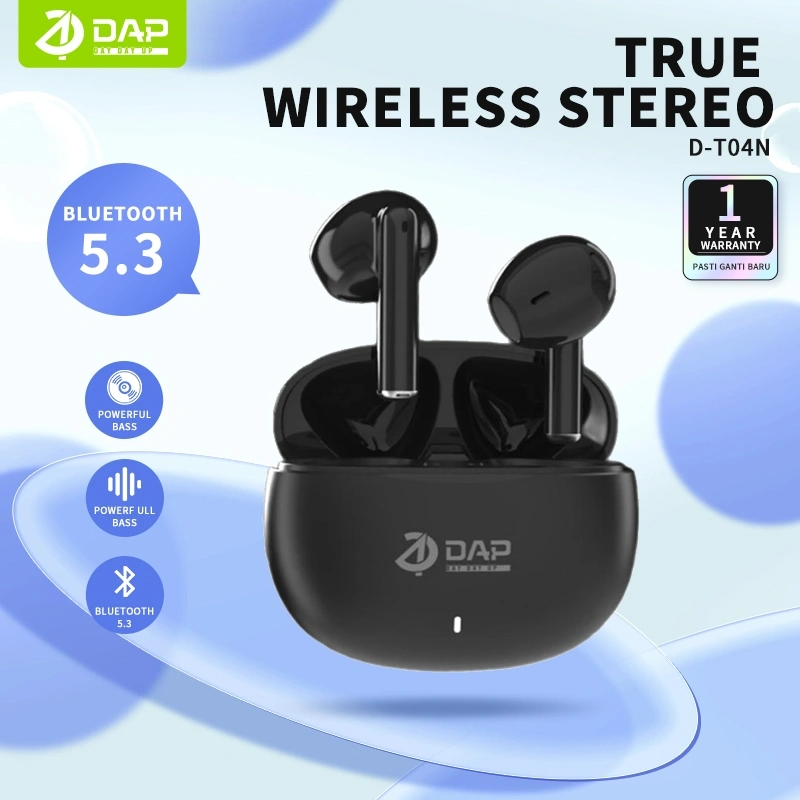 DAP True Wireless Earbuds Bluetooth Earphone tws D-T04N - Garansi 1 Tahun