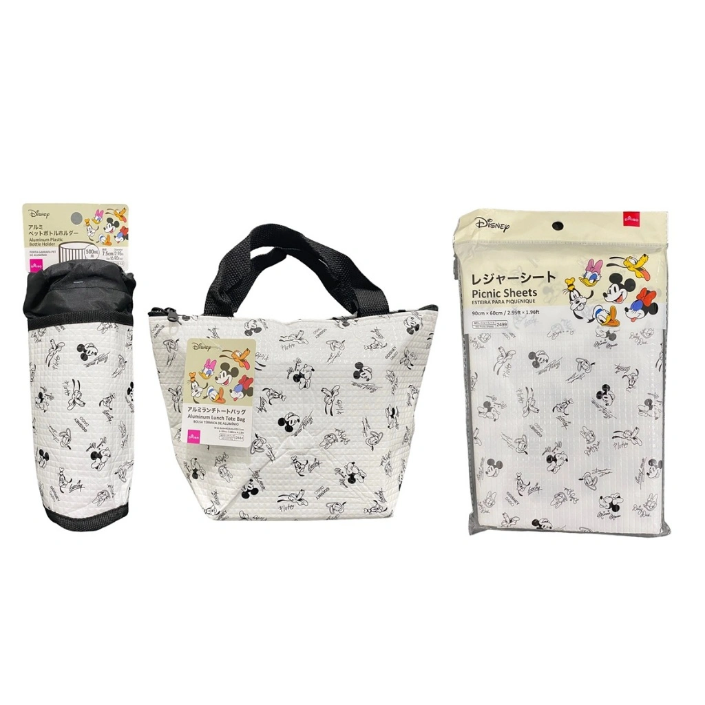 Ori Disney Jepang Mickey Mouse Lunch Thermal Bag Tahan Panas Bottle Holder Picnic Sheets Alas Piknik