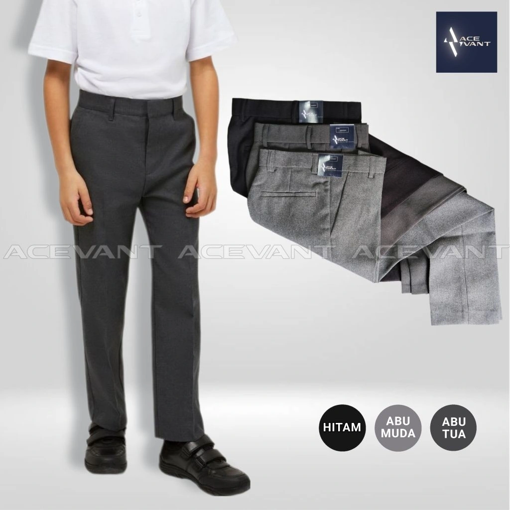 ACEVANT | Celana Formal Slim Fit Untuk Anak Dan Pria Dewasa