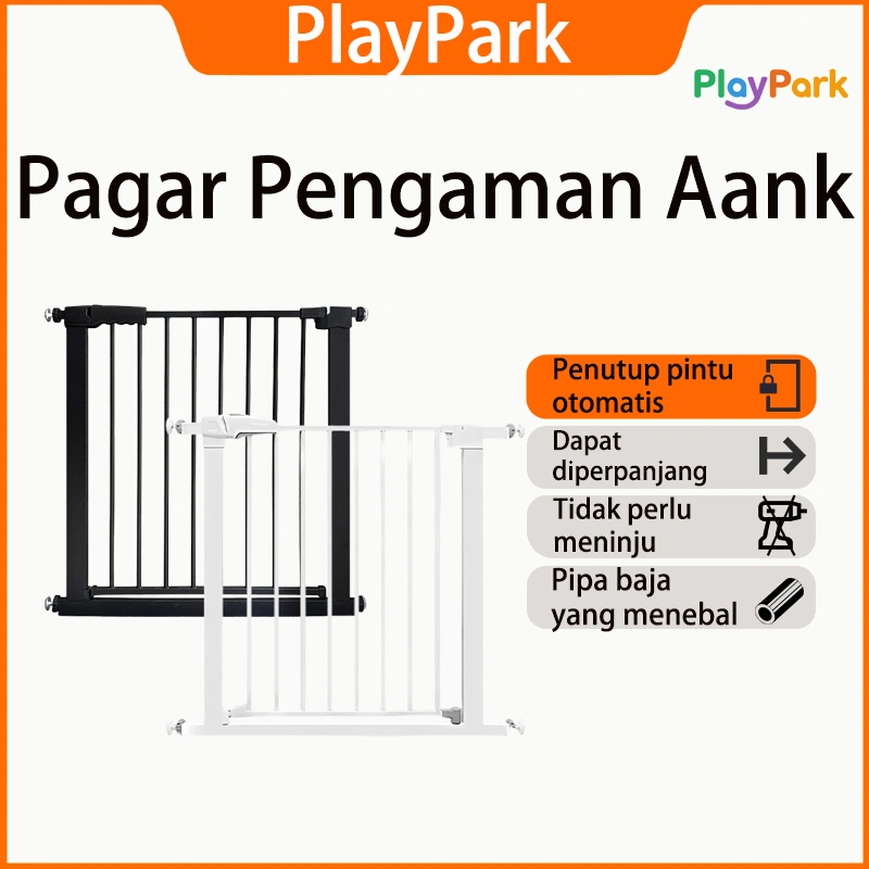 PlayPark Baby Safety Gate Hitam Pagar Pengaman Anak Pagar Pintu Bayi Penghalang Pintu Bayi Pagar Tangga Bayi Pagar Pengaman Bayi Pintu Tangga Pengaman Anak