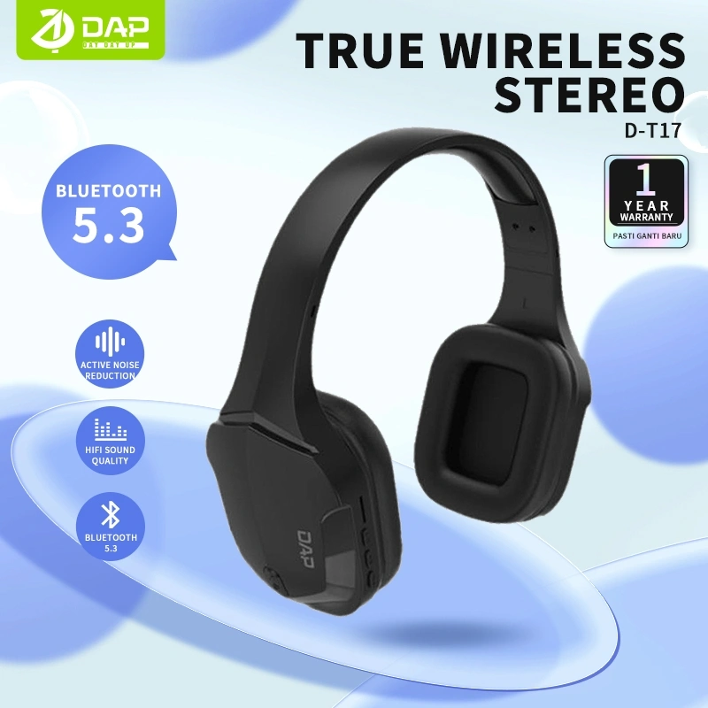 DAP D-T17 Headphone Stereo Full Bass Wireless BT5.3 Wired 3 in 1 - Garansi 1 Tahun