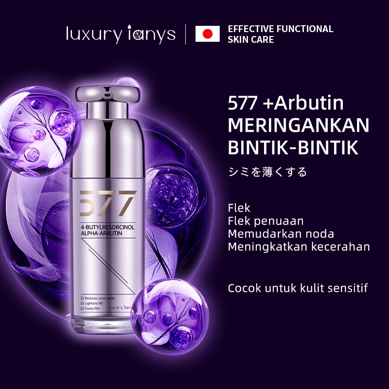 luxury ianys 577 Dark Spot Essence 30ml Niacinamide Serum Brightening Mencerahkan Tumpas Even Skin Tone Komedo Penghilang Noda Hitam Perbaikan Memutihkan memutihkan kulit kusam bintik matahari bekas  jerawat bintik-bintik Improving Dullness