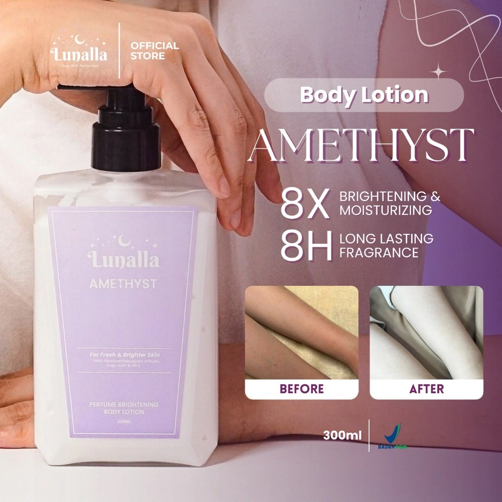 LUNALLA Amethyst Body Lotion Parfum Brightening Handbody 300ml Melembabkan, Mencerahkan, Melindungi