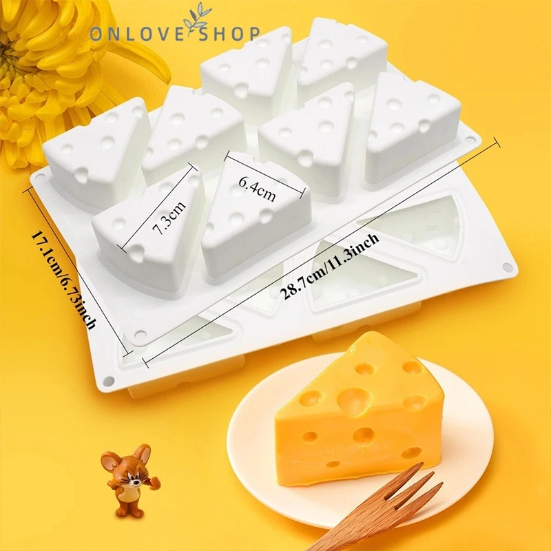 Cetakan Puding Coklat Kue Silikon Bentuk Keju / Cheese Cake Mould Cheese ONLOVE