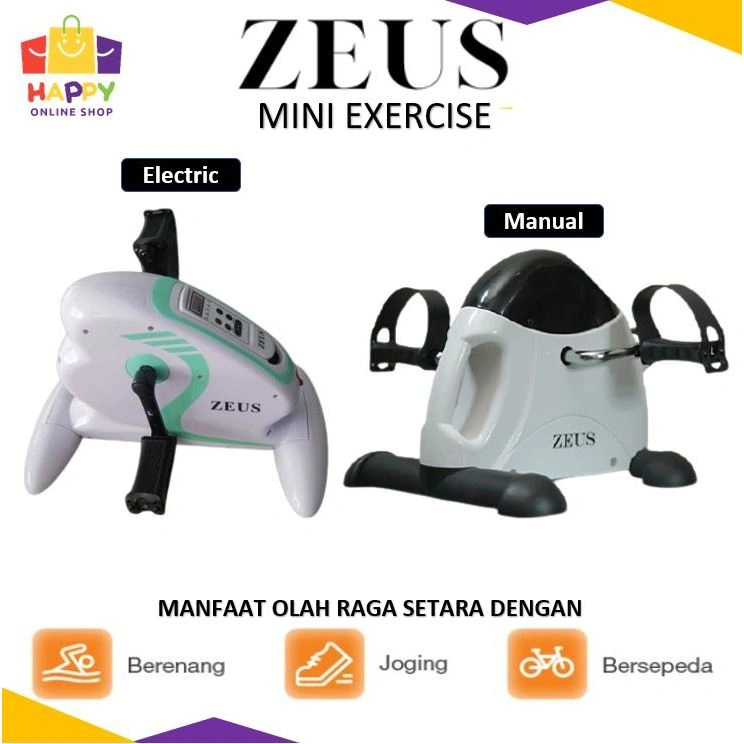 Zeus Mini Electric Exercise Bike Sepeda Terapi Statis