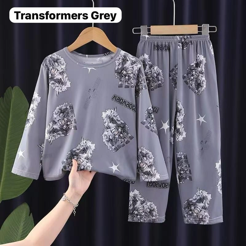Piyama Setelan Anak Laki Laki Motif Transformers Grey Umur 4-15 Tahun Import Premium