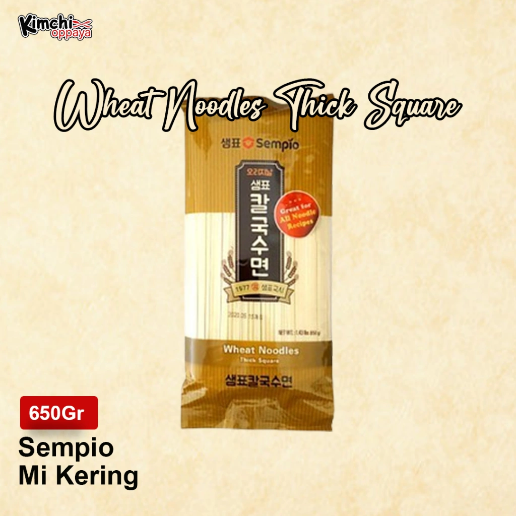 Wheat Noodles Thick Square 650G Mi Kering Sempio Kalguksu Jjajang Mie