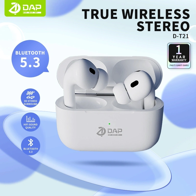DAP True Wireless Earbuds Bluetooth Earphone tws Bluetooth 5.3 HIFI Sound D-T21 Support wireless charging