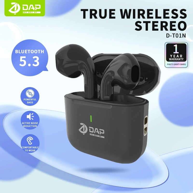 DAP D-T01N True Wireless Earbuds Bluetooth Earphone TWS Bluetooth 5.3 - Garansi 1 Tahun