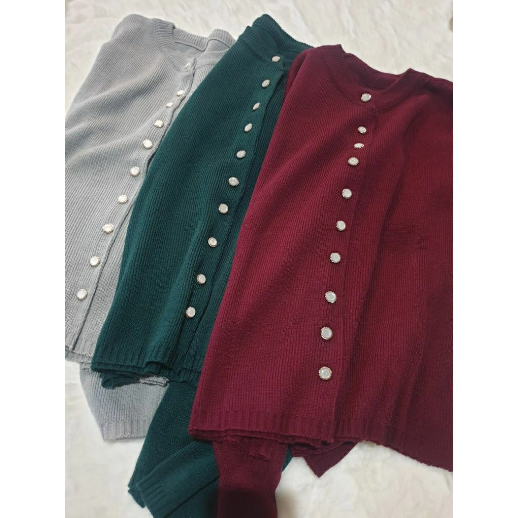 Yumna Cardy New Kancing Jamur Premium-Atasan Top Button Korean Style