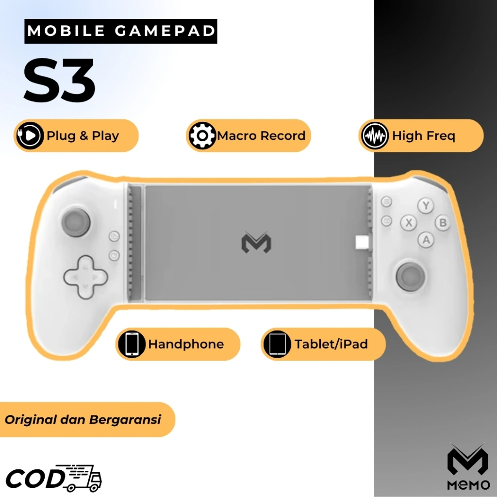 MEMO GAMEPAD S3 Type C Gamepad Phone Controller Hall Effect Stick for iOS IPHONE Android TABLET IPAD XBOX Smartphone