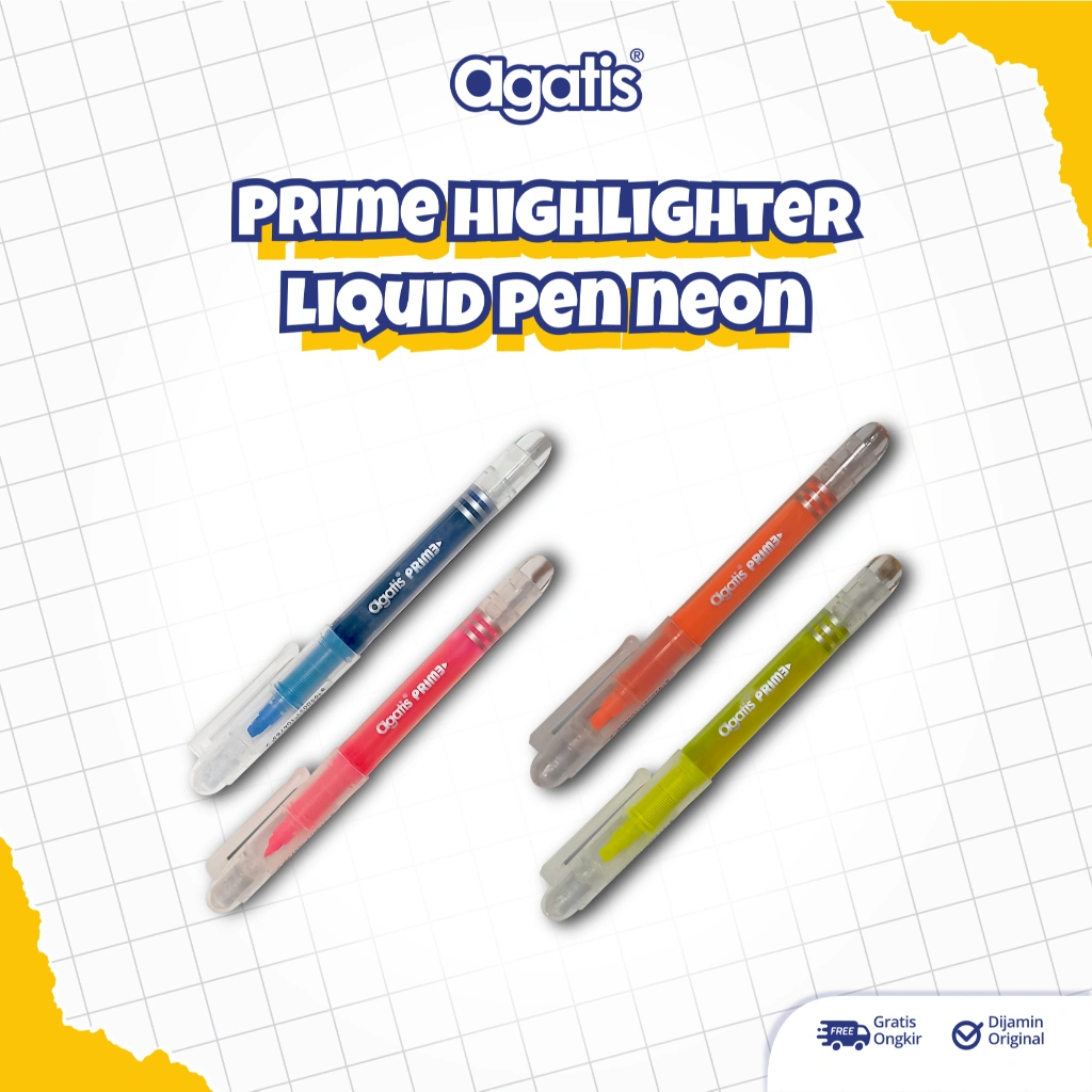 Agatis Prime - Premium Highlighter Pigment Ink Spidol Warna Liquid Pen Neon