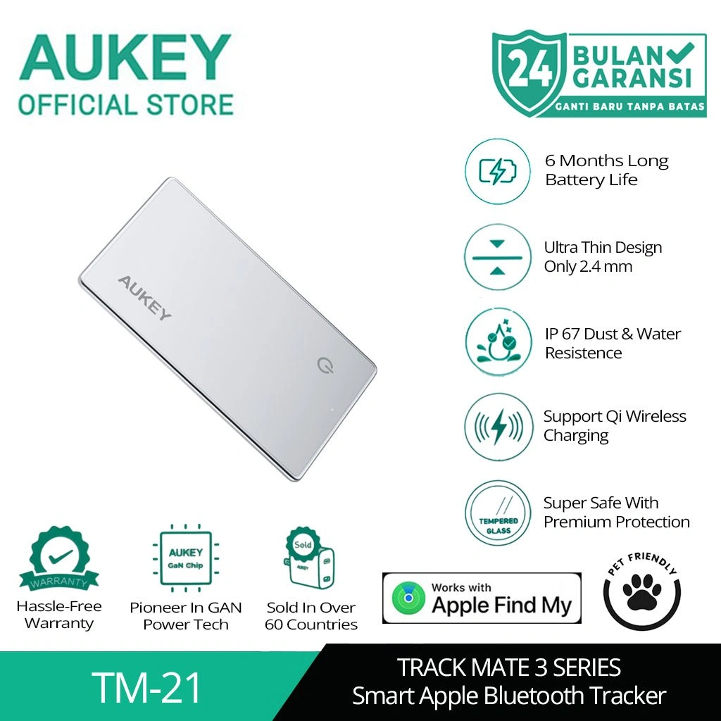AUKEY Smart Wireless Charging AirTag Bluetooth Tracker For Apple Track Mate 3 Series TM-21