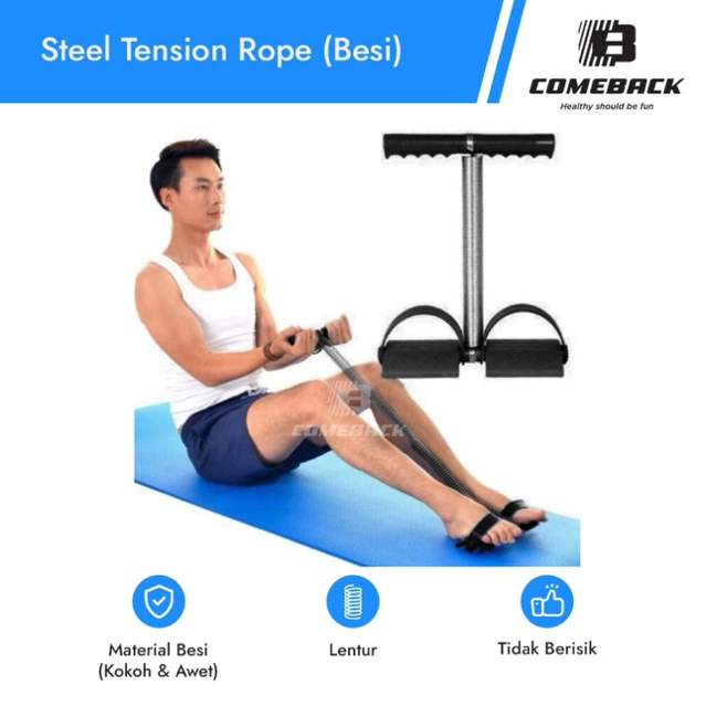 Comeback Steel Tension Rope (Besi) tummy trimmer,pengencang perut, pembakar lemak, yoga, alat fitness, fitness, alat olahraga, olahraga, gym