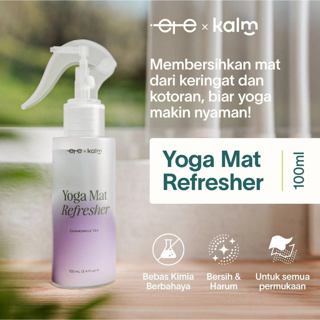 IETE X KALM - Spray Penyegar dan Pembersih Yoga Alami 100ml - Spray Yoga Mat - Pembunuh Kumat Matras Yoga