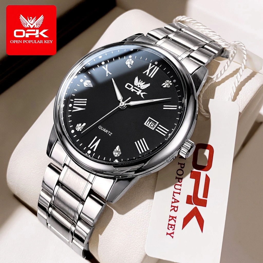 Jam Tangan OPK Pria 6025 Anti Air 100% Original Luxury Analog Stainless Steel Bisnis Keren Men Watch