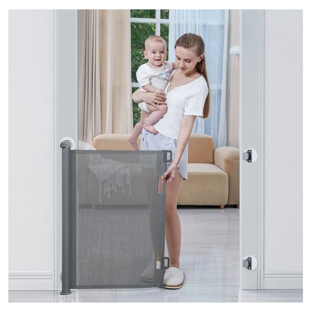 SG025 - Pagar Pengaman Bayi / Penghalang / Retractable Gate auto lock / Gerbang Lipat Best Quality/ Pintu Lipat Tarik Bagus / Folding Gate Lipat Tarik / Pagar Pintu Pembatas Pengaman Anak Kecil dan Hewan Peliharaan / Magic Gate Model Pembatas Jaring Anak