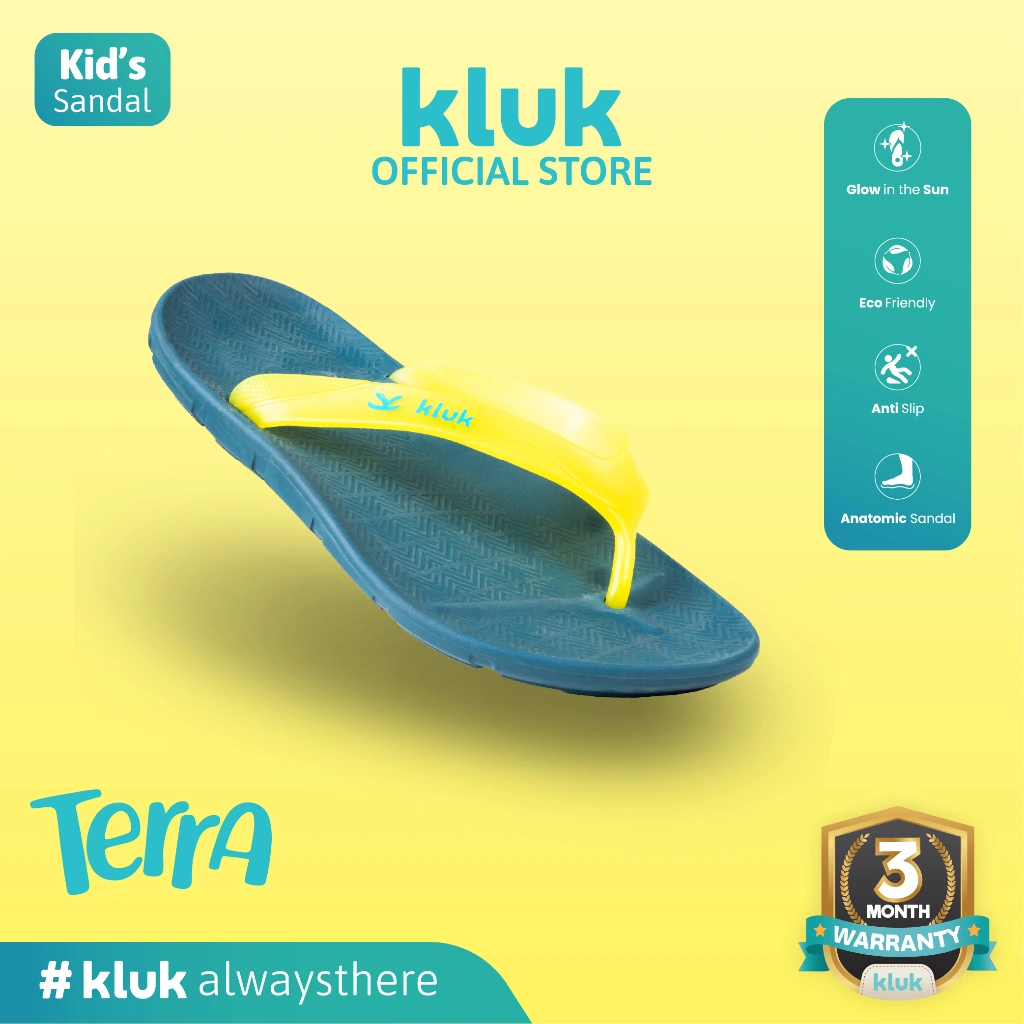 KLUK Sandal Jepit Anak - Terra Uno Cama Tosca - Anatomic Premium Kids Sandal [Glow in the Sun]