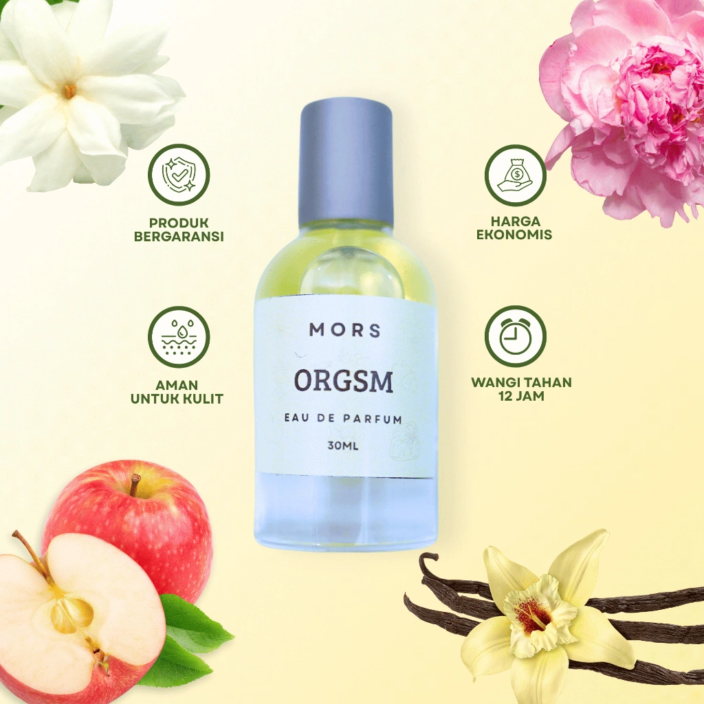 MORS - ORGSM Parfum Unisex Pria wanita | EDP Premium 35ml | Wangi Sexy Apel Floral Tahan Lama 12 jam