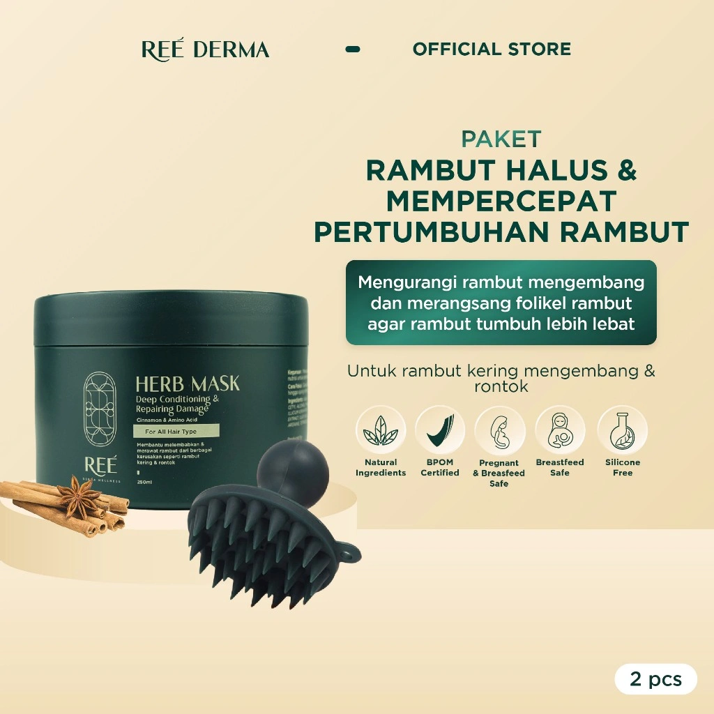 Ree Derma Wellness - Bundle Special Price - The Scalp Massager & Herb Mask 250ML