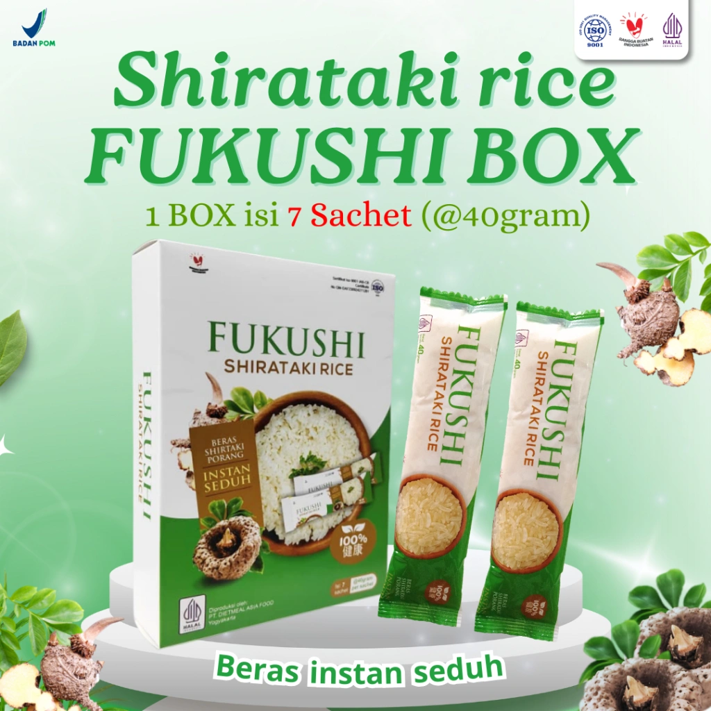 Fukushi Beras Porang Instan Kemasan Dus Box Isi 7 Sachet