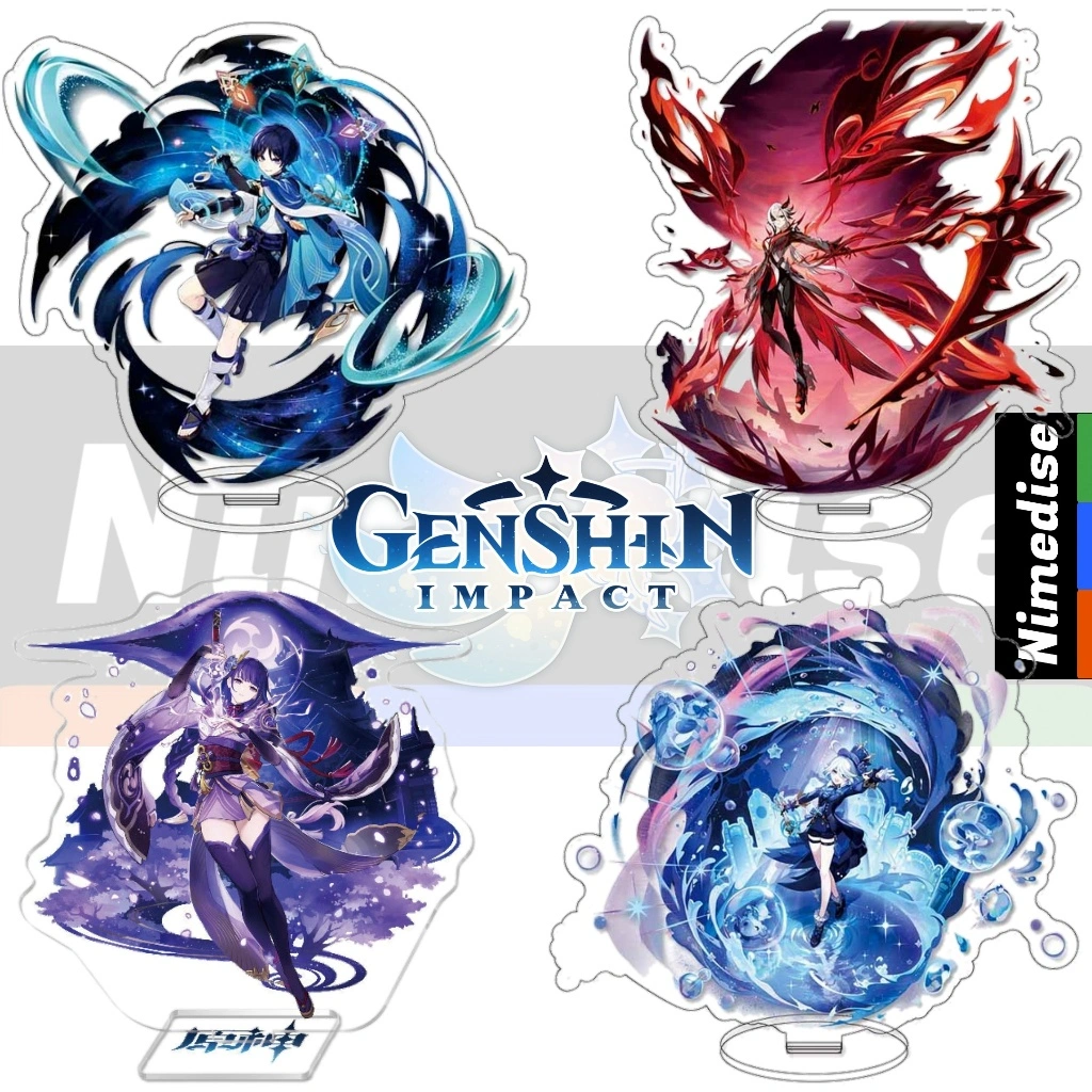 Standee Genshin Impact Akrilik Stand Besar 15cm Acrylic Bening Transparan Koleksi Figur Pajangan Anime High Quality HD Printing Stand cocok untuk Kado Hadiah Transparen Figure Gift Murah Kualitas Tinggi Arlecchino Figure Furina Neuvillate Wanderer Xianyun