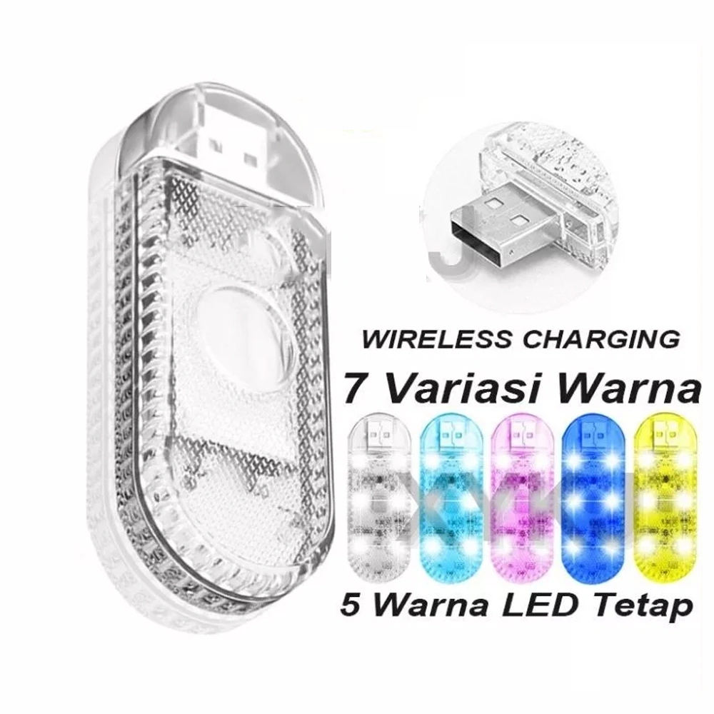 Lampu Interior Mobil LED Lampu Kolong Motor Tanpa Kabel Lampu Plafon Mobil USB Wireless