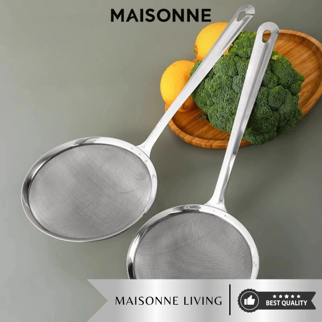 MAISONNE Saringan Minyak Stainless Gagang Panjang Halus Multifungsi Anti Karat
