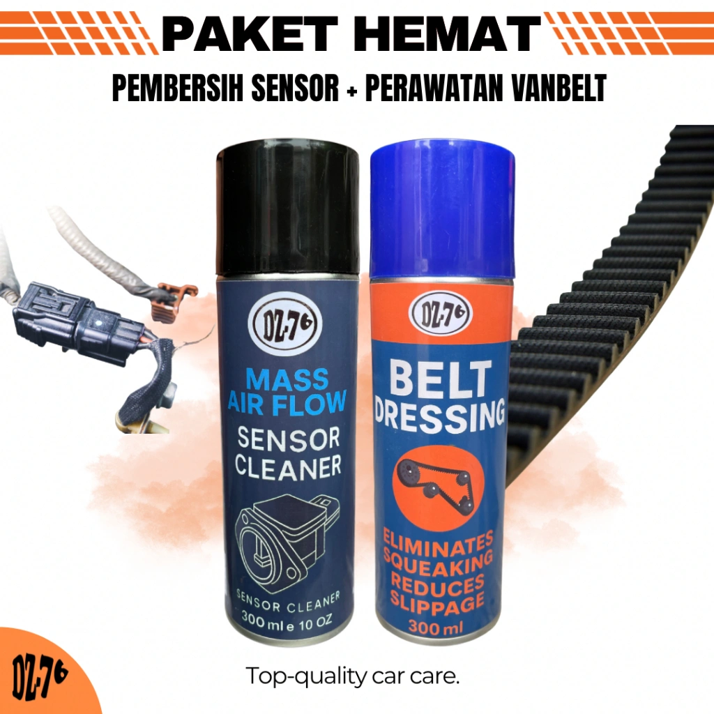 DZ-76 Paket Hemat Pembersih Sensor & Perawatan Vanbelt Mobil Motor 300ml Mass Air Flow Cleaner Belt Dressing Top Quality Car Care