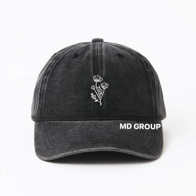 Topi Baseball Wash Denim Caps Bunga Tangkai Terbaru Pria Wanita High Quality COD