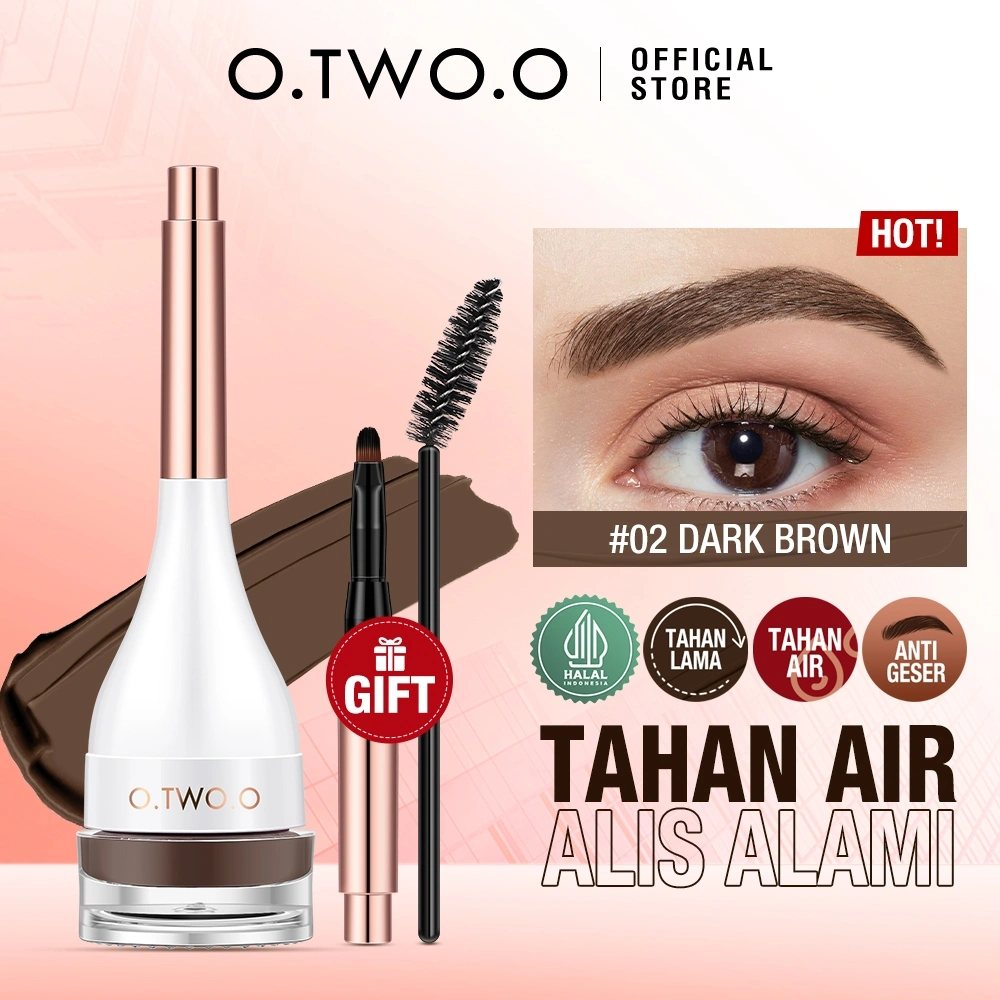 O.TWO.O Waterproof eyebrow cream & powder gel pomade with eyebrow brush Eyeliner smudge-proof high pigment lasting