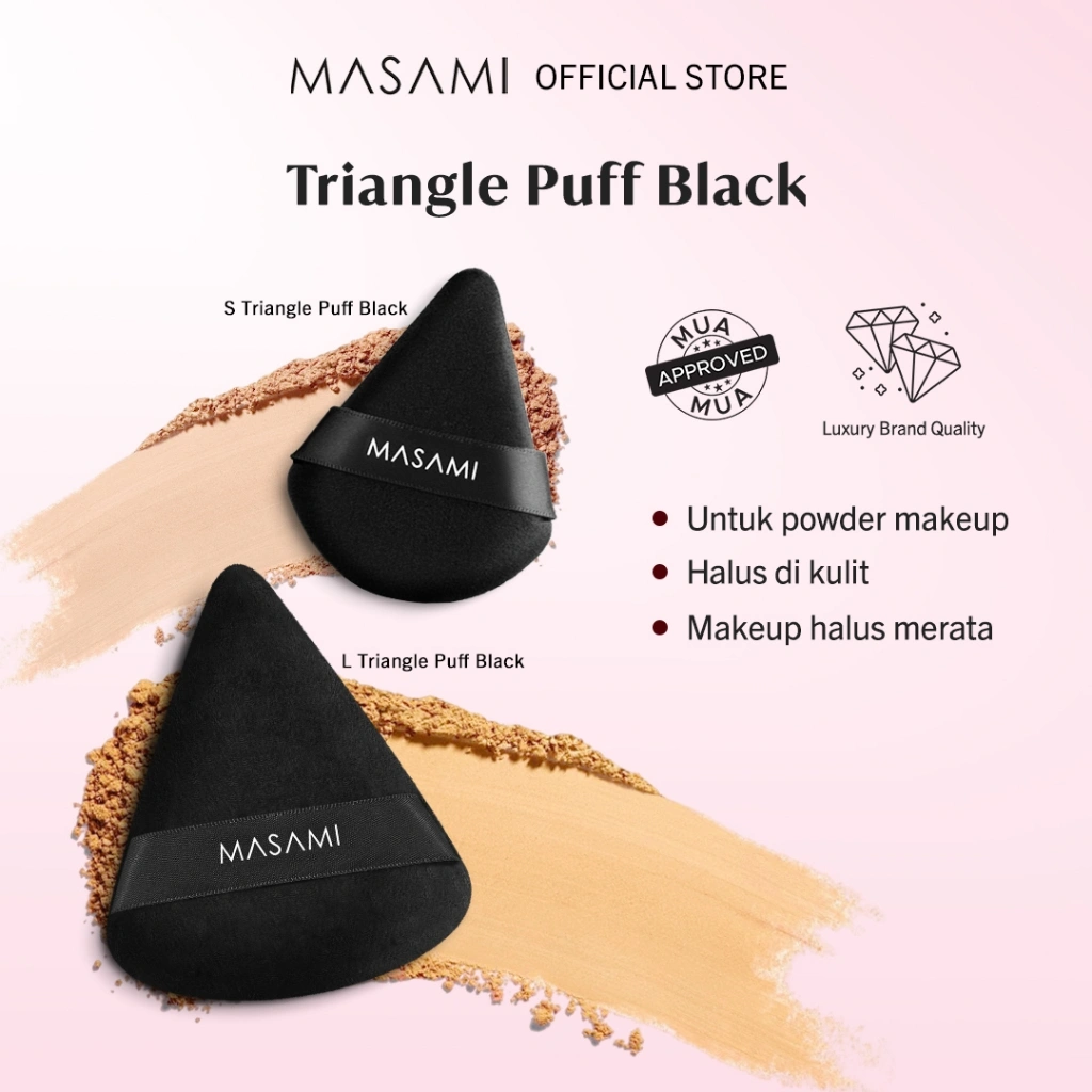 Masami Triangle Puff / Ultra Triangle Puff / Slim Triangle Puff / Puff Bedak Tabur  / Bundle Puff Black Duo