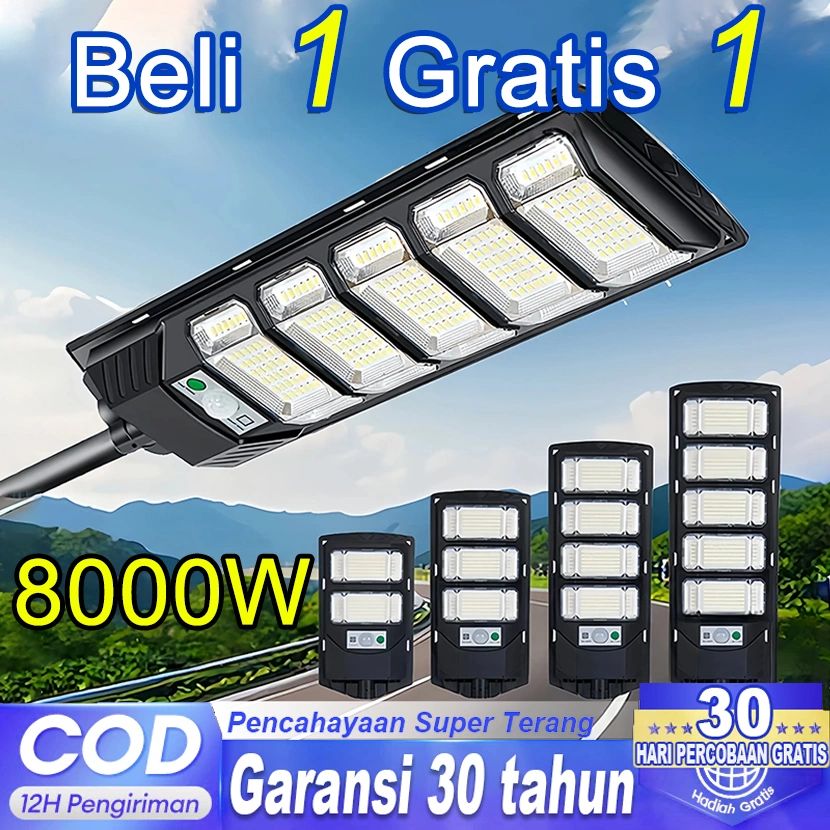 [Garansi 30 tahun] Lampu Jalan Tenaga Surya LED 2500W tenaga matahari IP67 tahan air luar ruangan 0 Biaya listrik Lampu Jalan Sensor smart sensor Tahan Panas dan Tahan Dingin kendali jarak jauh
