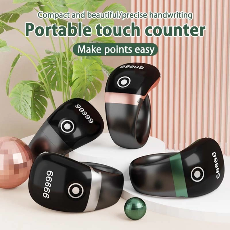 LED Multifunctional Zikr Smart Ring Lite Cincin Muslim Tasbih Digital Bluetooth Ring Vibration Reminde/ plastic Digital Tasbih Smart Zikr Ring with charging cable