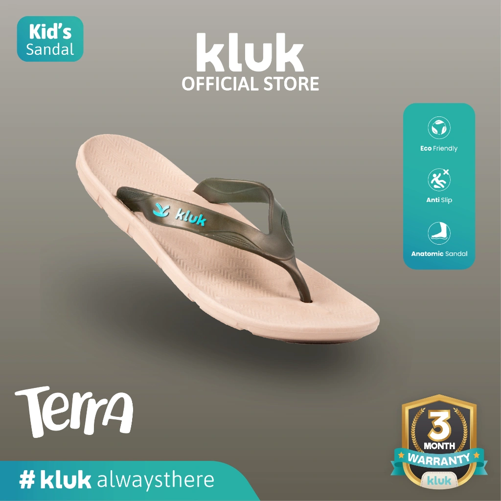 KLUK Sandal Jepit Anak - Terra Uno Meta Mocca - Anatomic Premium Kids Sandal [Metallic Strap]